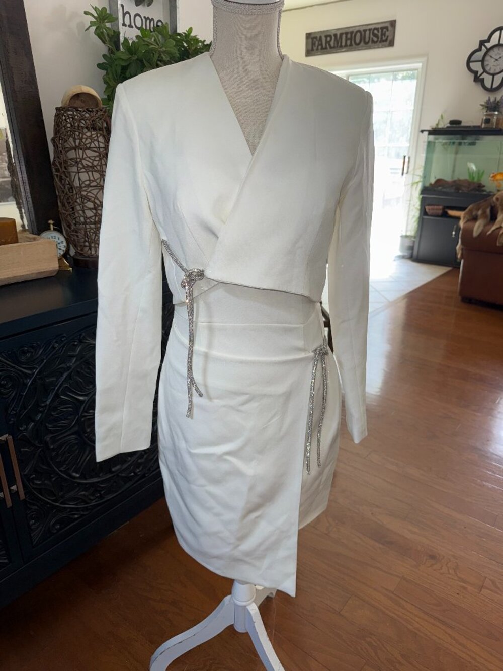 White Two-Piece Dress and Jacket
